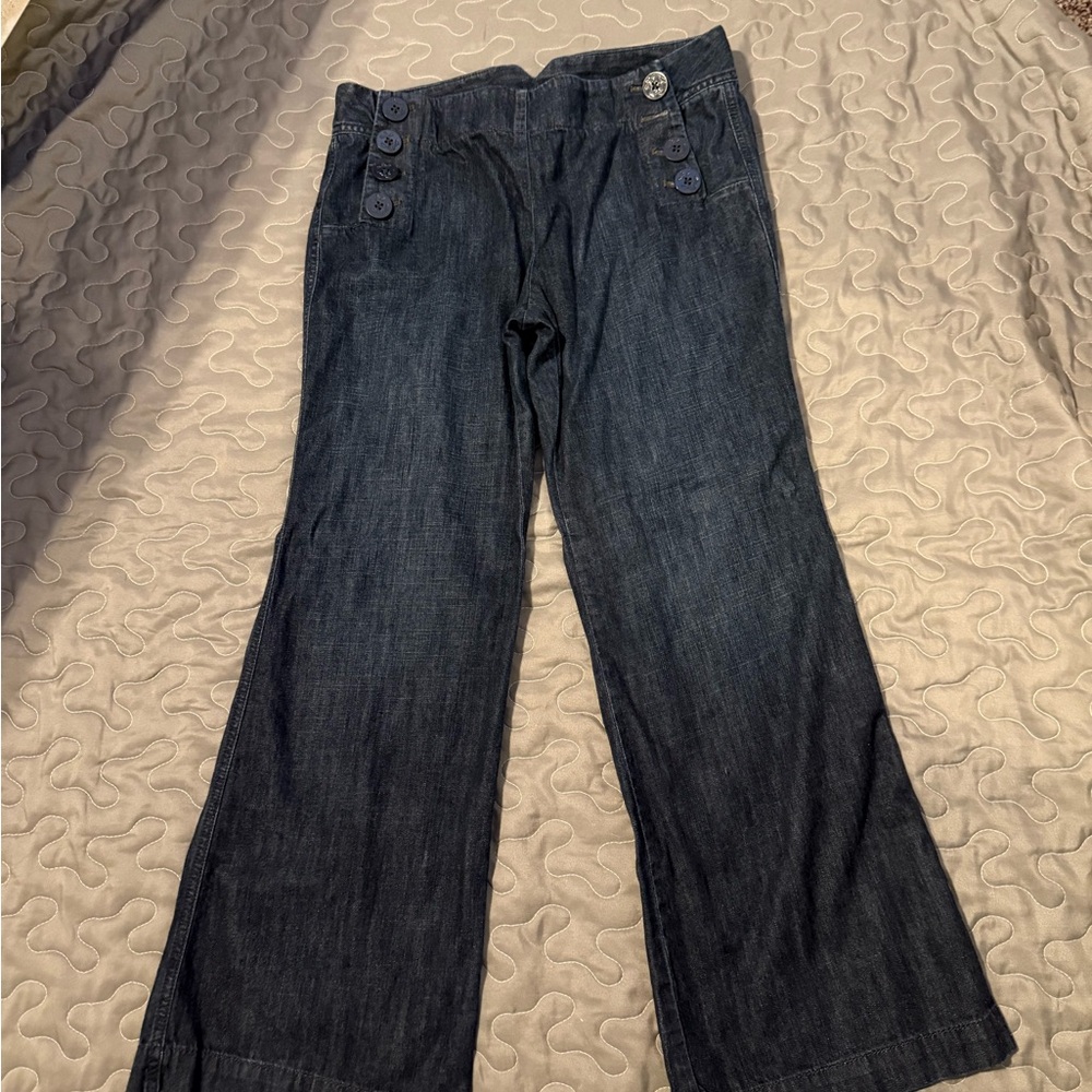 Loft Dark Indigo Flare Jeans